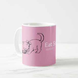 Schattige Pet Cat Eating Design voor Dierenvriende Koffiemok