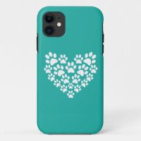 Schattige Pet Paw Print Hart