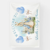 Schattige Peter Rabbit Baby shower Boy Decor Spandoek (Verticaal)