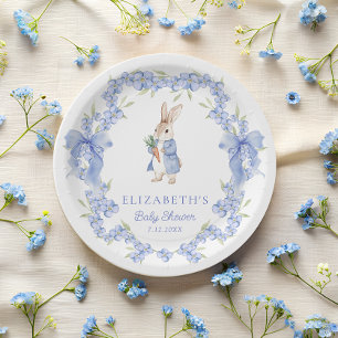 Schattige Peter Rabbit Waterverf Baby shower Papieren Bordje