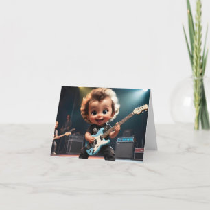 Schattige Peuter die Gitaar Speelt Lege Groet  Kaart