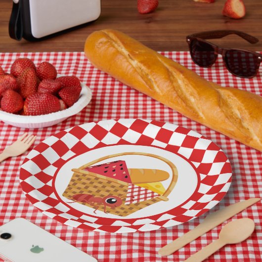 schattige picknick papieren bordje (Picknick)