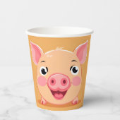 Schattige Pig Face Animal Boerderij Zoo Verjaardag Papieren Bekers (Voorkant)