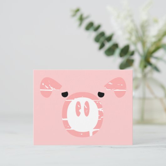 Schattige Pig Face illusie. Briefkaart (Staand voorkant)