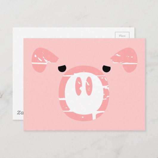 Schattige Pig Face illusie. Briefkaart (Voorkant / Achterkant)