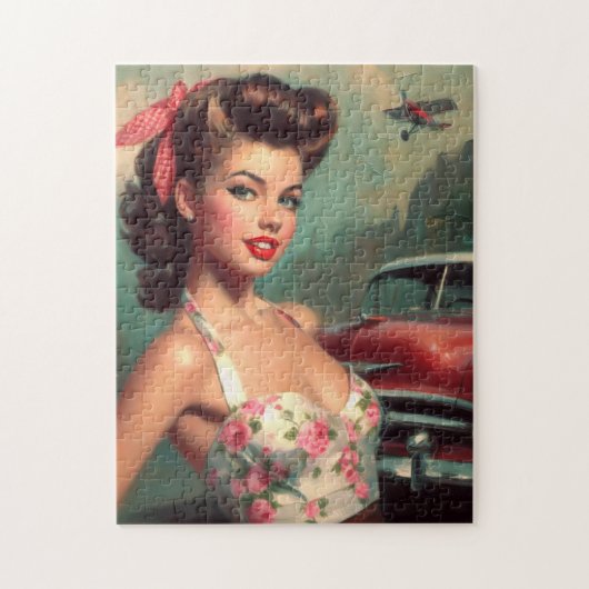 Schattige Pin-Up Schilderen Legpuzzel (Verticaal)
