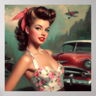  Schattige Pin-Up Schilderen Poster