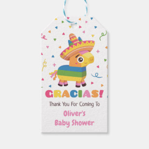 Schattige Piñata Gracias Bedankt Feest Baby Shower Cadeaulabel