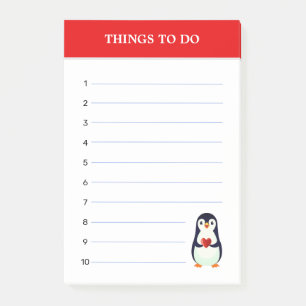 Schattige Pinguïn & Bewerkbare Notities voor Taken Post-it® Notes