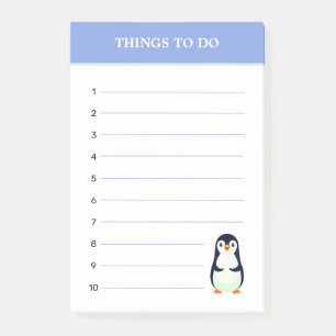 Schattige Pinguïn & Bewerkbare Notities voor Taken Post-it® Notes