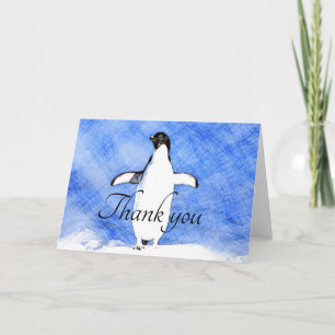 Schattige pinguïn dank je kaart