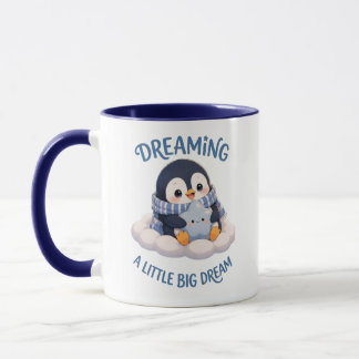 Schattige Pinguïn Die Een Kleine Grote Droom Droom Mok
