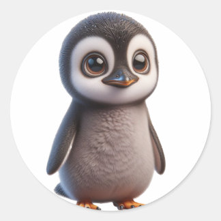 Schattige pinguïn karakterillustratie - Charmant Ronde Sticker