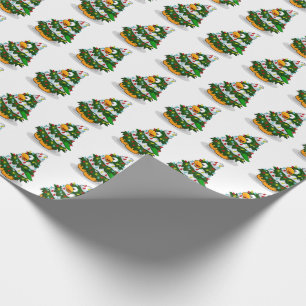 Schattige Pinguïn Kerstbomen Cadeaupapier