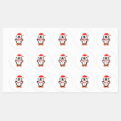 schattige pinguïn Medium Circle Waterdichte Label (Vel)