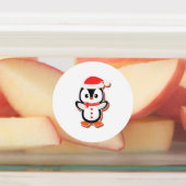 schattige pinguïn Medium Circle Waterdichte Label (Aangebracht)