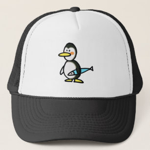 Schattige Pinguïn met een Blauwe Vis Trucker Pet
