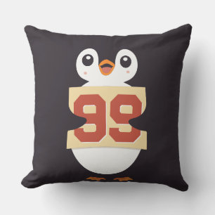 Schattige Pinguïn met een Bord Kussen