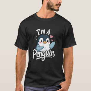 Schattige pinguïn met hartjes grafisch t-shirt