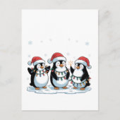Schattige pinguïn met kerstmanhoed Kerstpinguïn Li Uitnodiging Briefkaart (Voorkant)