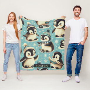 Schattige pinguïn patroon Fleece Deken