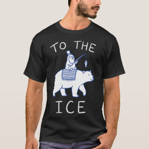 Schattige pinguïn rijdt op ijsbeer t-shirt