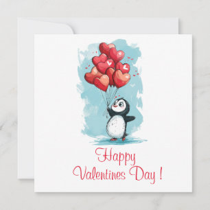 schattige pinguïn verliefd op valentijnsdag met ha