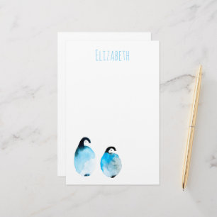 Schattige pinguïn waterverf kunst briefpapier