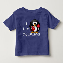 Schattige pinguïn zegt: "Ik hou van mijn Grauntie! Kinder Shirts