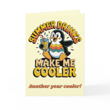 Schattige Pinguïn Zomer Dranken Maken Me Koeler Re