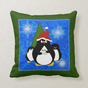 Schattige Pinguïnfamilie Kussen