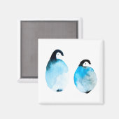 Schattige pinguïns aquarel magneet (Voorkant / Achterkant)