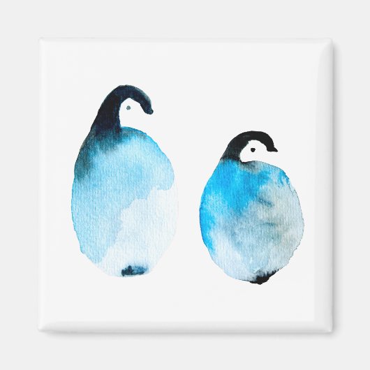Schattige pinguïns aquarel magneet (Voorkant)