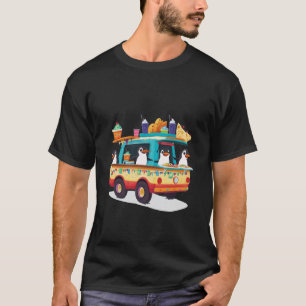 Schattige Pinguïns Besturen Voedseltruck Grappige T-shirt