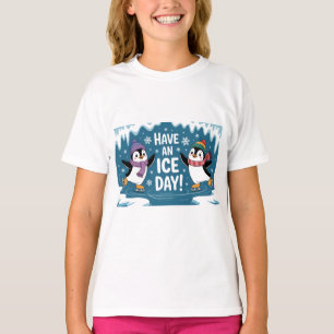 Schattige Pinguïns IJsdansen Cartoon, Heb een Ijsd T-shirt
