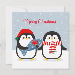 Schattige pinguïns met cadeau kaart