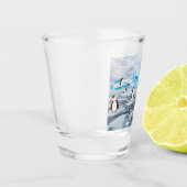 schattige pinguïns op Antarctica-ijs Shot Glas (Links)