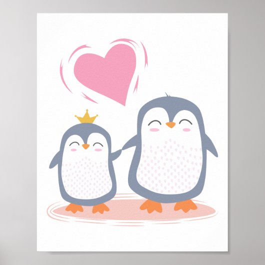 schattige pinguïns uit liefde poster (Voorkant)