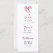 Schattige Pink Bow Quinceañera Celebration Program (Achterkant)