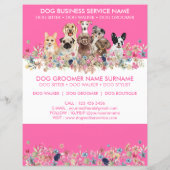 Schattige Pink Breeds Dog Walker Budget Ticket (Achterkant)