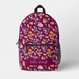 schattige pioenroos floral bedrukte rugzak