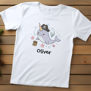 Schattige Piraat Narwal Kinder Shirts