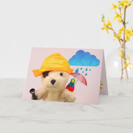 Schattige Piratenhond Beterschap Kaart (Gele Bloem)