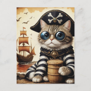 Schattige piratenkat briefkaart