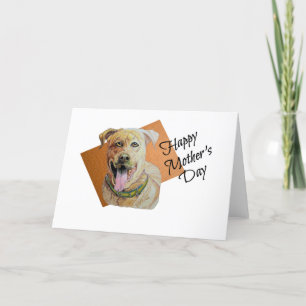 Schattige Pit Bull Brindle Hond Gelukkige Moederda Feestdagen Kaart