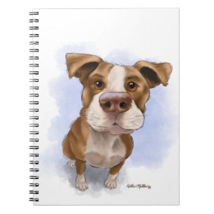 Schattige Pit Bull Cartoon Notitieboek