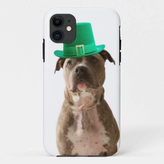 Schattige Pit Bull Dog Pet St. Patrick's Day Case-Mate iPhone Case (Achterkant)