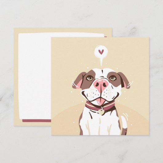 Schattige Pit Bull Kaart (Voorkant / Achterkant)