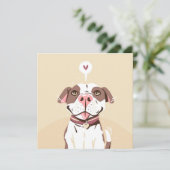 Schattige Pit Bull Kaart (Staand voorkant)