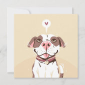 Schattige Pit Bull Kaart (Voorkant)